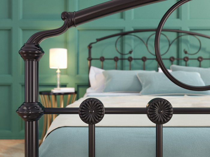 Кровать Розалин 160х200 черно-глянцевого цвета - лучшие Кровати для спальни в INMYROOM