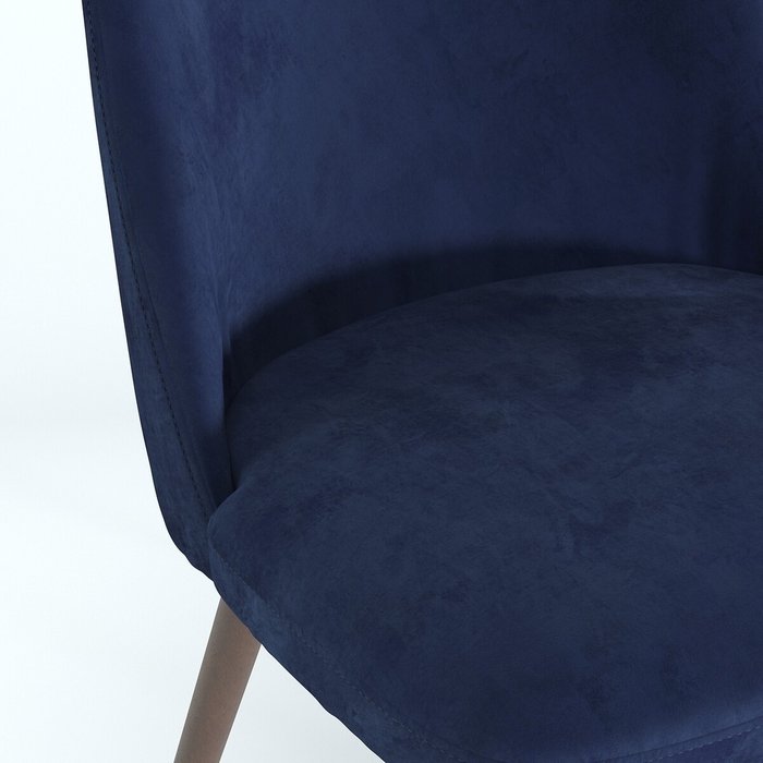 Комплект стульев из велюра и орехового дерева Watford синего цвета - лучшие Обеденные стулья в INMYROOM