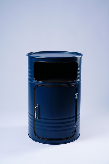Тумба для хранения-бочка синего цвета
