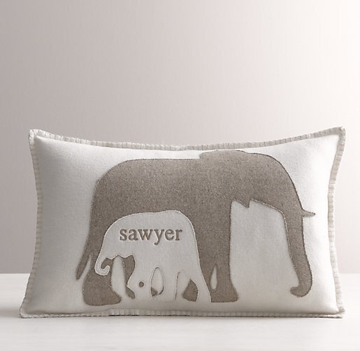 Декоративная наволочка appliqued felt elephants