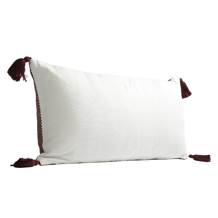 Подушка декоративная Ethnic бордового цвета крупной вязки  - купить Декоративные подушки по цене 2390.0