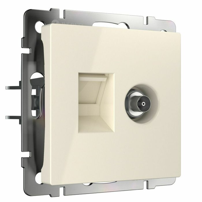 Розетка ТВ+Ethernet RJ-45 6 cat. слоновая кость W1181303 Встраиваемые механизмы слоновая кость Розетка ТВ+Ethernet RJ-45 6 cat. слоновая кость W1181303 Встраиваемые механизмы слоновая кость