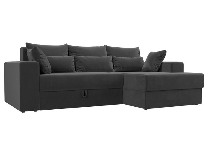 Угловой диван-кровать Мэдисон серого цвета правый угол