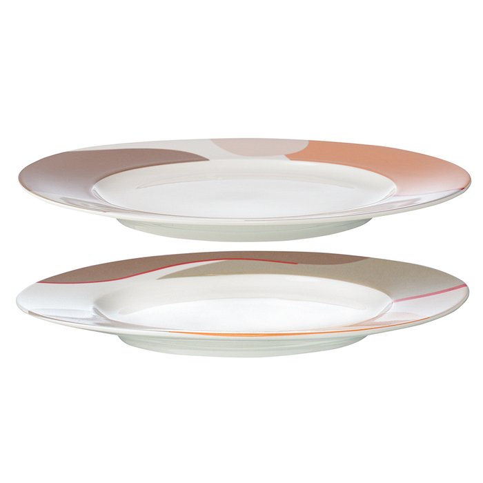 Набор из двух тарелок с авторским принтом из коллекции Freak fruit бежевого цвета 