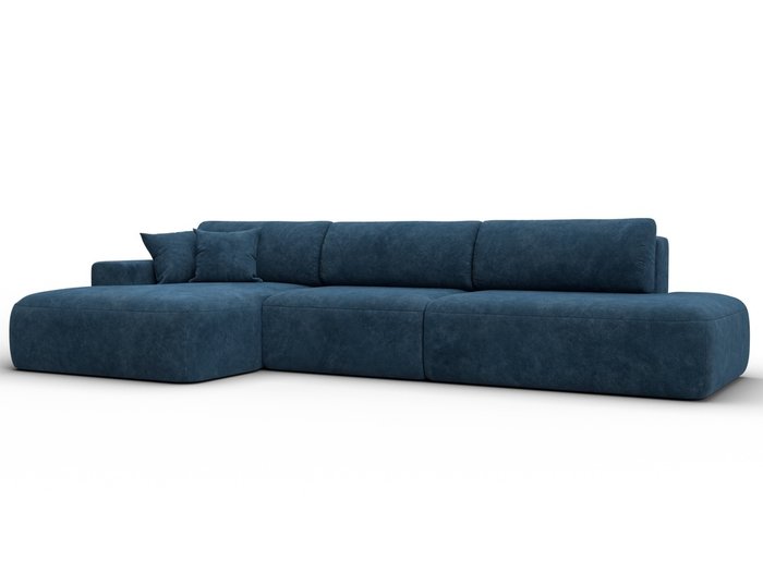 Угловой диван-кровать Лига 036 Модерн Лонг синего цвета левый Угловой диван-кровать Лига 036 Модерн Лонг синего цвета левый