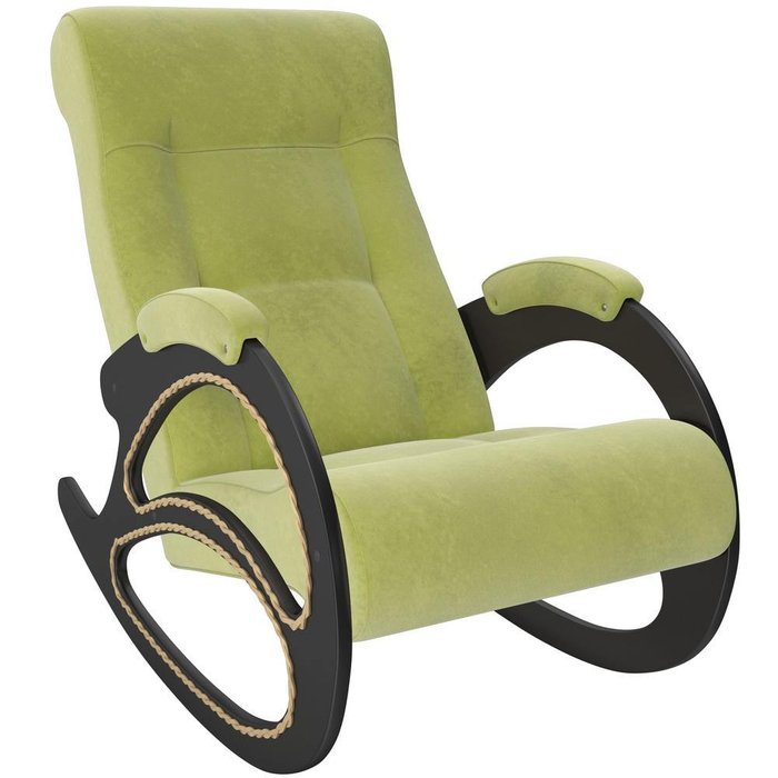 Кресло-качалка модель 4 с отделкой из лозы VeronaAppleGreen/venge