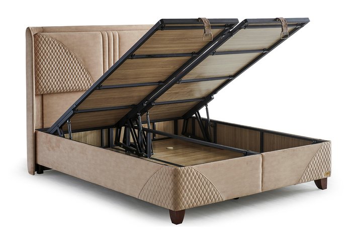 Кровать с подъёмным механизмом Clima Natural 180х200 бежевого цвета - купить Кровати для спальни по цене 171500.0
