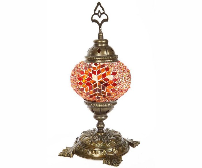 Настольная лампа Марокко с оранжевым плафоном