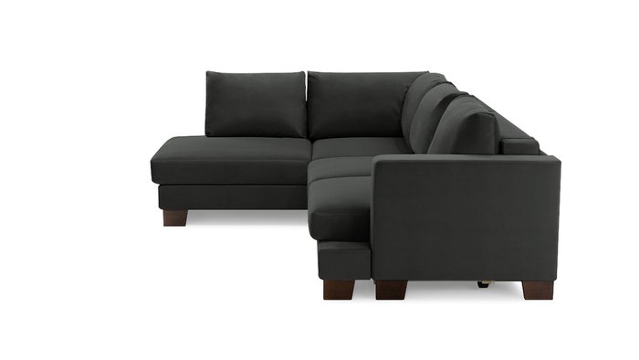 Угловой диван-кровать Дрезден черного цвета - лучшие Угловые диваны в INMYROOM