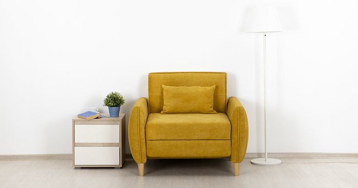 Кресло-кровать Анита желтого цвета - лучшие Интерьерные кресла в INMYROOM