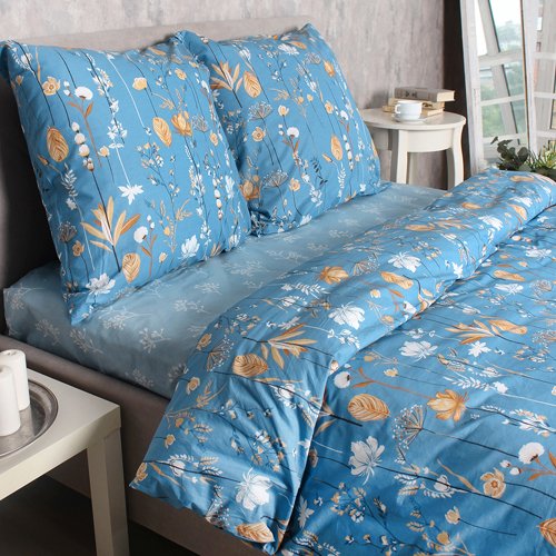 КПБ 'Традиция' дуэт, поплин, 100% хлопок, пл. 118 гр./кв.м., 'Ботаника' - лучшие Комплекты постельного белья в INMYROOM