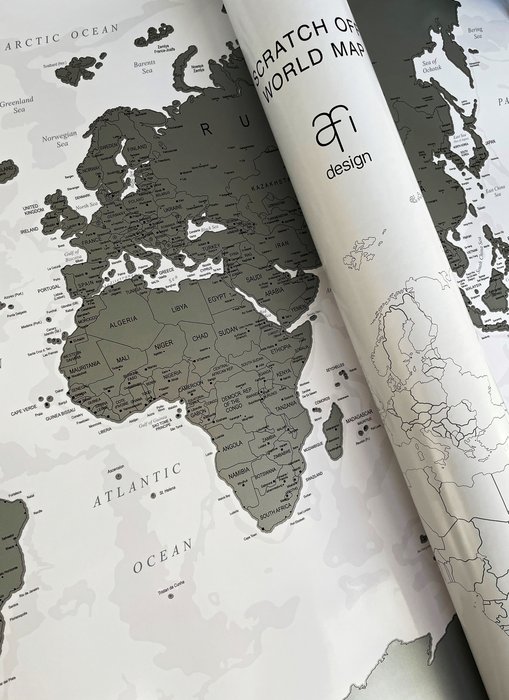 Скретч-карта мира SILVER  из  ламинированной бумаги - лучшие Декор стен в INMYROOM