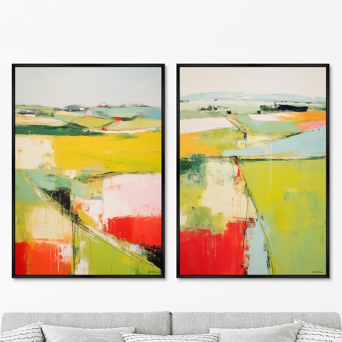 Набор из двух репродукций картин Landscape collection, Lines, 2024г.