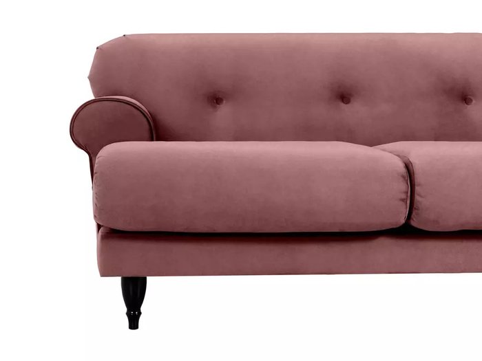 Диван Italia бордового цвета с черными ножками - лучшие Прямые диваны в INMYROOM