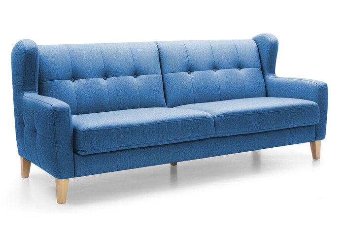 Диван-кровать Ингритт синего цвета - купить Прямые диваны по цене 48450.0