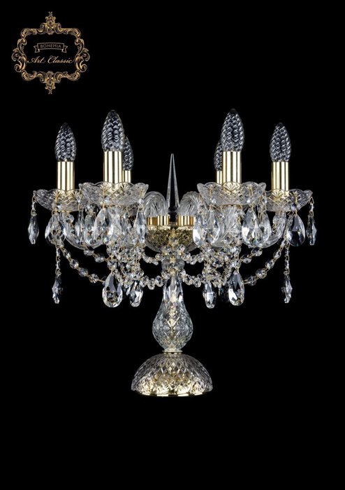 Хрустальная настольная лампа с подвесками Art Classic 45271 12.12.6.141-37.Gd.Sp подсвечник Хрустальная настольная лампа с подвесками Art Classic 45271 12.12.6.141-37.Gd.Sp подсвечник