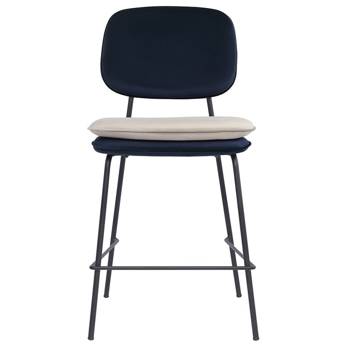 Полубарный стул Реа темно-синего-бежевого цвета - купить Барные стулья по цене 13500.0