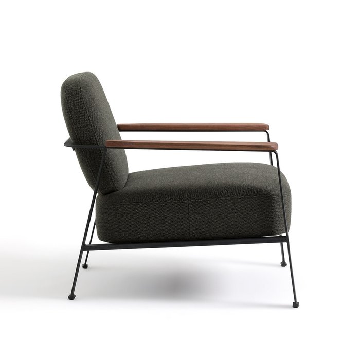 Кресло из плетеной ткани меланж Abraxas цвета хаки - лучшие Интерьерные кресла в INMYROOM