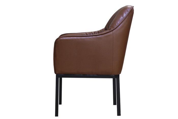 Полукресло Langreo в кожаной обивке коричневого цвета - лучшие Интерьерные кресла в INMYROOM