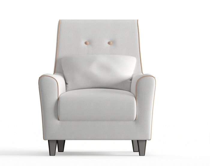 Кресло Мерлин в обивке из велюра белого цвета - купить Интерьерные кресла по цене 11290.0