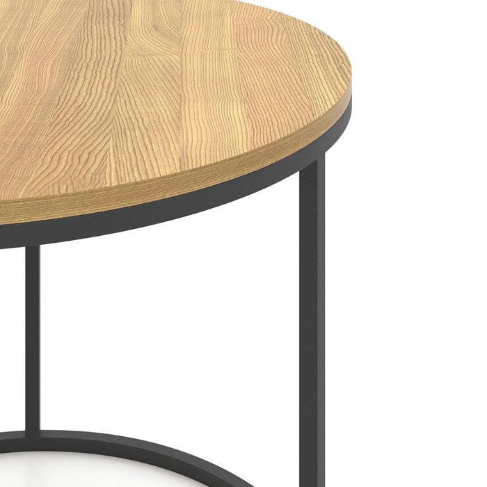Круглый журнальный столик Loft с черным подстольем - купить Кофейные столики по цене 13900.0