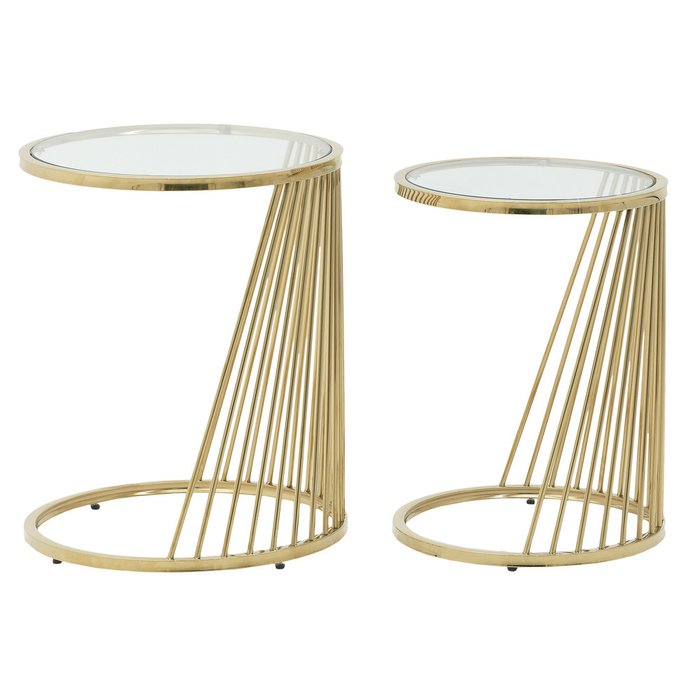 Набор из двух приставных столиков золотого цвета  - купить Кофейные столики по цене 67880.0