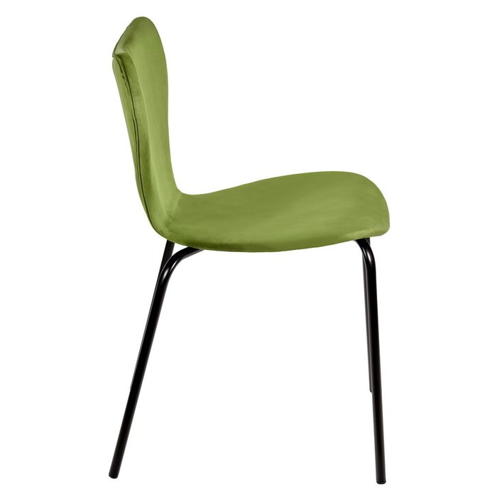 Стул Seven светло-зеленого цвета с чёрными ножками - лучшие Обеденные стулья в INMYROOM