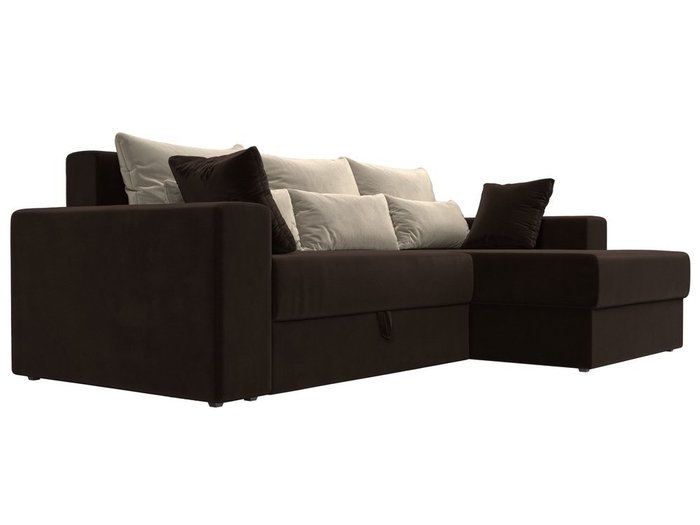 Угловой диван-кровать Мэдисон  коричнево-бежевого цвета - лучшие Угловые диваны в INMYROOM