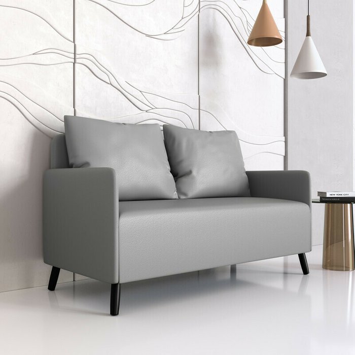 Диван Будапешт 150 серого цвета (экокожа) - лучшие Прямые диваны в INMYROOM