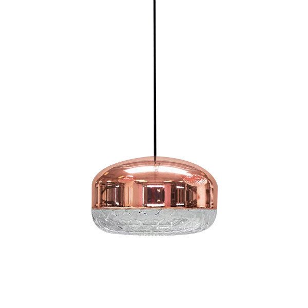 Подвесной светильник MM Lampadari из металла медного цвета с прозрачным стеклянным низом