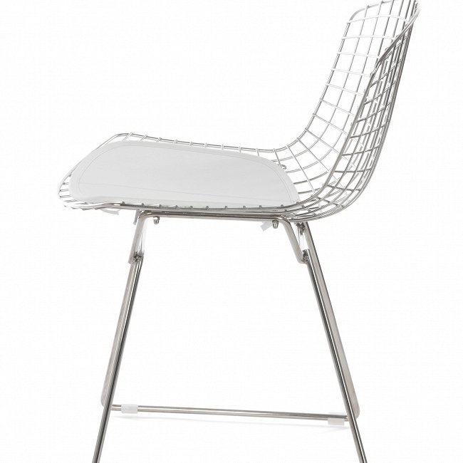 Стул Bertoia Side Standart на металлокаркасе с кожаным сиденьем - купить Обеденные стулья по цене 17098.0