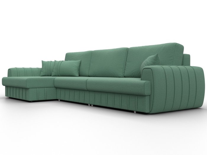 Угловой диван-кровать Лига-057 L Лонг зеленого цвета левый - лучшие Угловые диваны в INMYROOM Угловой диван-кровать Лига-057 L Лонг зеленого цвета левый - лучшие Угловые диваны в INMYROOM