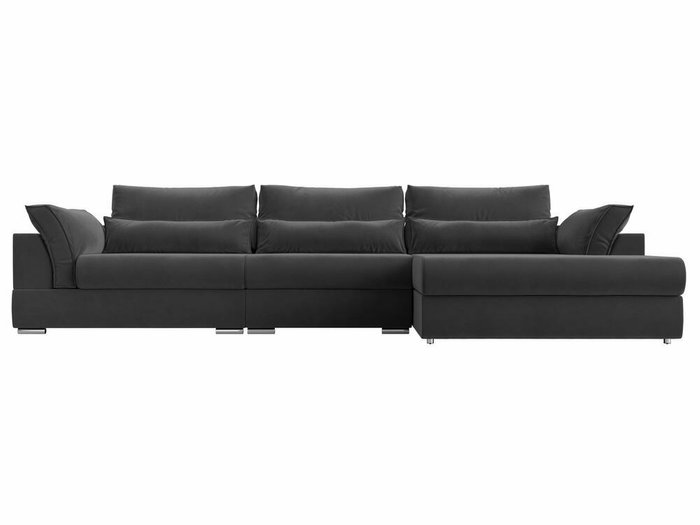 Угловой диван-кровать Пекин Long серого цвета угол правый - купить Угловые диваны по цене 112999.0