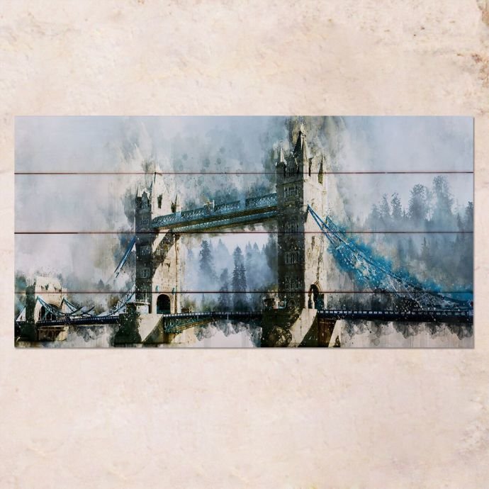 Картина на дереве Tower Bridge 40х80