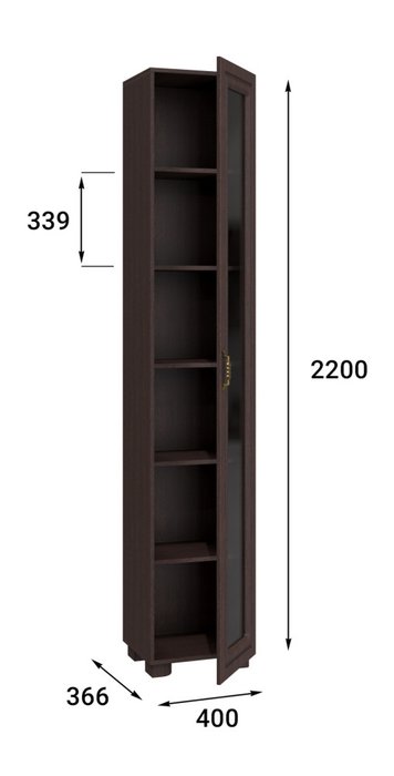 Шкаф-витрина Монблан темно-коричневого цвета - купить Шкафы витринные по цене 20390.0