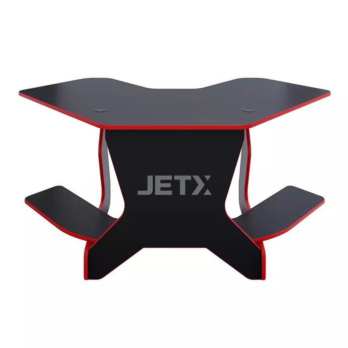 Игровой угловой компьютерный cтол Jetx черно-красного цвета