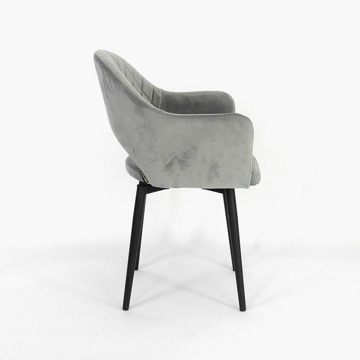 Стул вращающийся Белладжио Нью серого цвета с черными ножками - лучшие Обеденные стулья в INMYROOM
