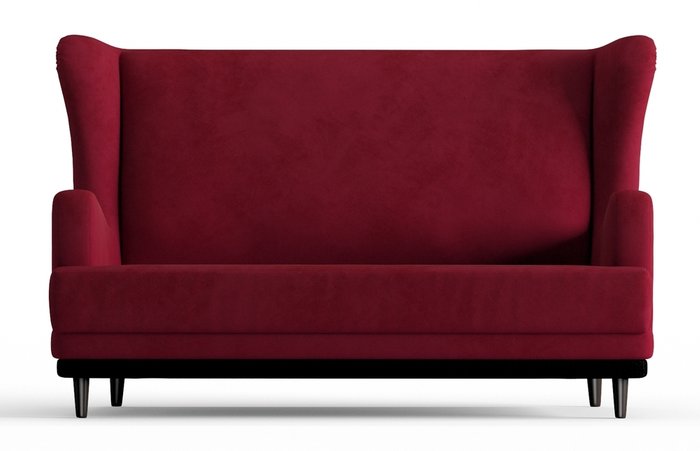Диван прямой Грэмми в обивке из велюра бордового цвета  - купить Прямые диваны по цене 17990.0