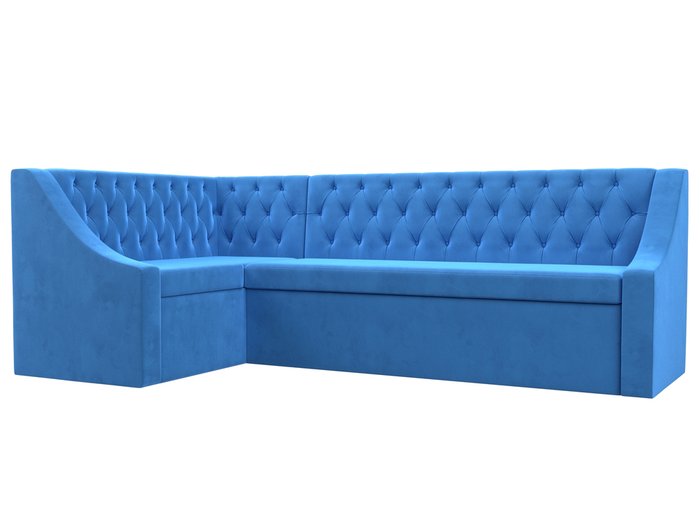 Угловой диван-кровать Мерлин голубого цвета левый угол