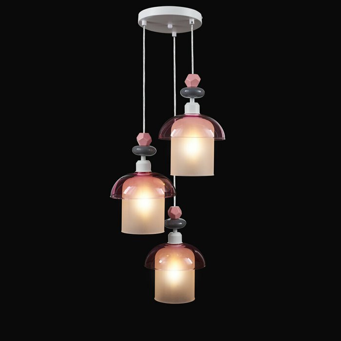 Подвесной светильник Color trio с керамикой и плафонами panama - купить Подвесные люстры по цене 22600.0