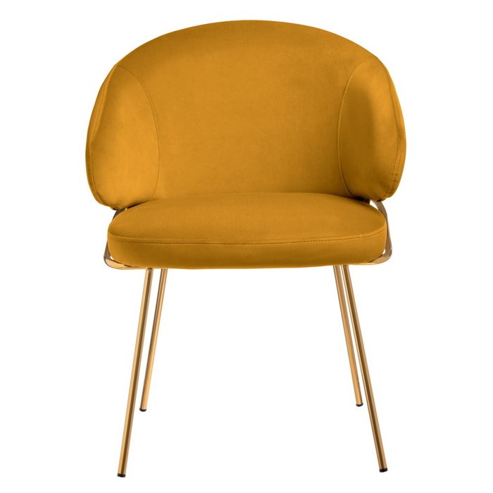 Стул-полукресло Emil горчичного цвета - лучшие Обеденные стулья в INMYROOM