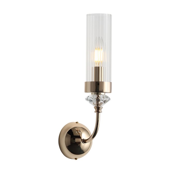 Светильник настенный ST-Luce Латунь/Прозрачный E14*1 40W ЭЛЕГРА Светильник настенный ST-Luce Латунь/Прозрачный E14*1 40W ЭЛЕГРА
