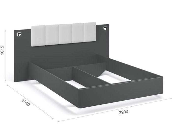 Кровать Мишель 160x200 цвета антрацит - купить Кровати для спальни по цене 15166.0