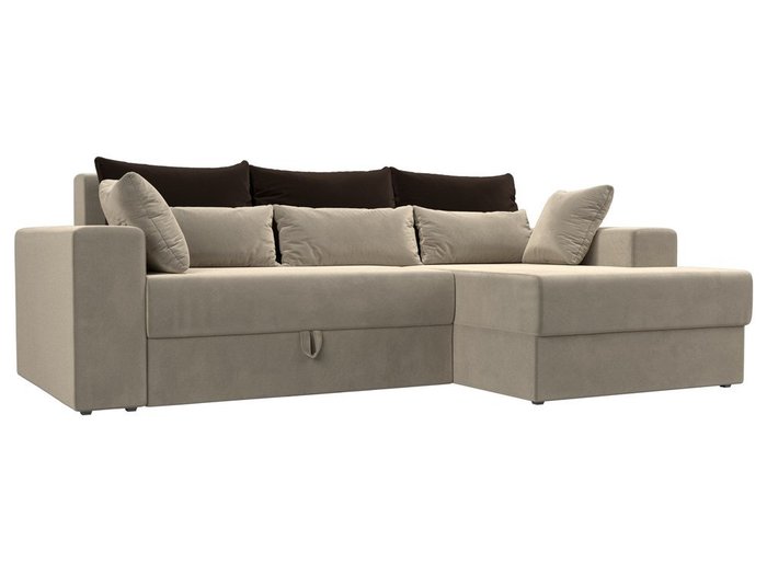 Угловой диван-кровать Мэдисон бежево-коричневого цвета