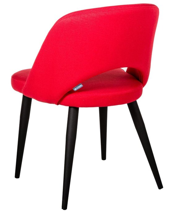 Стул Lars красного цвета на черных ножках - лучшие Обеденные стулья в INMYROOM