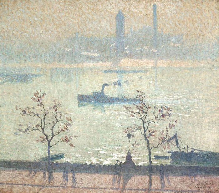 Репродукция картины на холсте View of the Thames from the Embankment 1919 г.