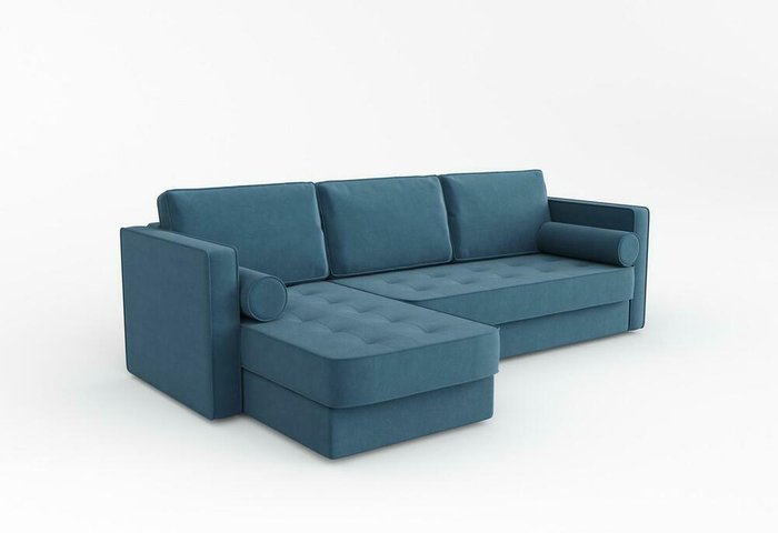 Диван-кровать угловой левый Токке синего цвета - купить Угловые диваны по цене 65989.0
