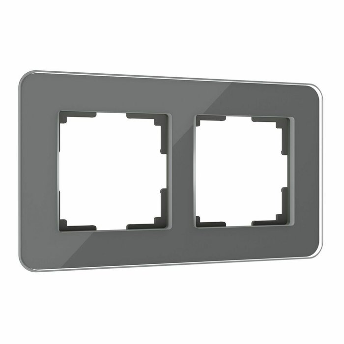 Рамка из стекла на 2 поста Elite графит W0022440 Рамка из стекла на 2 поста Elite графит W0022440