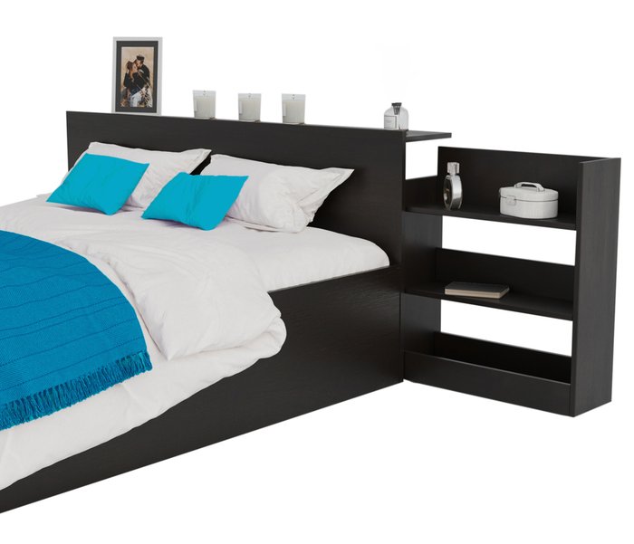 Комплект для сна Доминика 140х200 темно-коричневого цвета с выдвижным блоком и матрасом - лучшие Спальные гарнитуры в INMYROOM