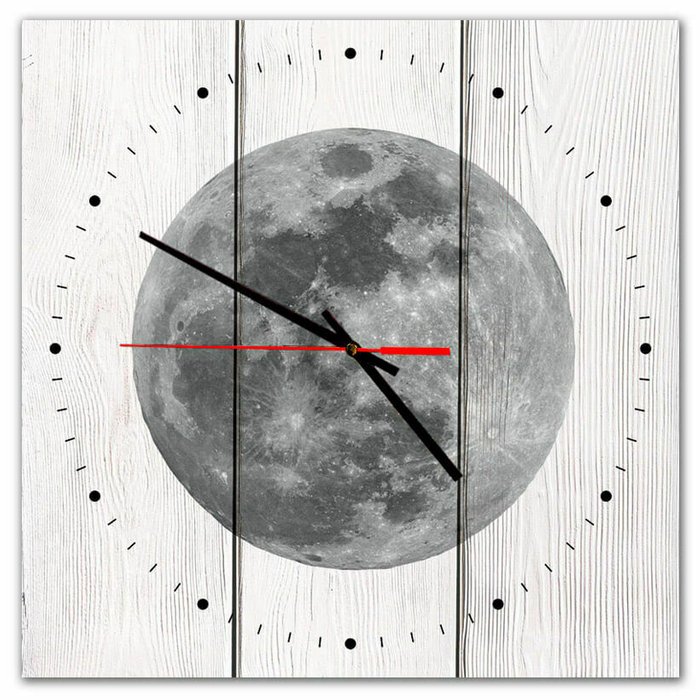 Настенные часы Луна 30х30 серого цвета